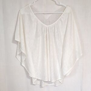 L8ter White Flowy Butterfly Back Blouse Size Large